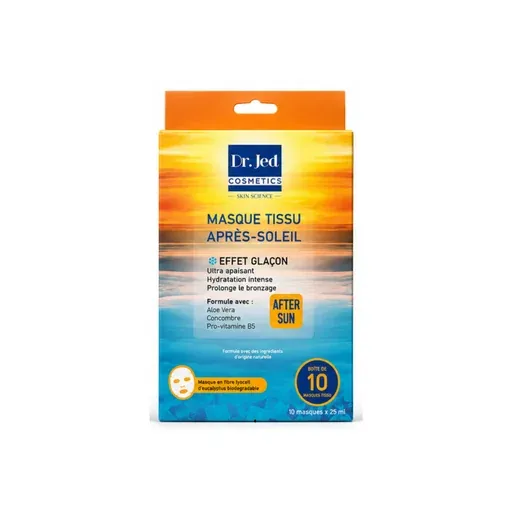 Masque tissu Après-Soleil effet glaçon – 10 × 25 ml
