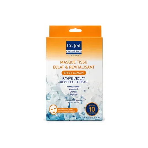 Masque tissu Éclat & Revitalisant effet glaçon – 10 × 25 ml