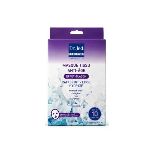 Masque tissu Anti-Âge effet glaçon – 10 × 25 ml