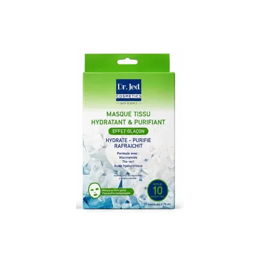 Masque tissu Hydratant & Purifiant effet glaçon – 10 × 25 ml