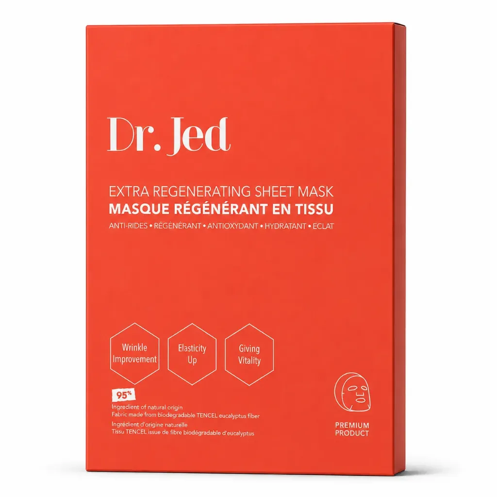 Dr. Jed – Masque tissu Extra Régénérant Anti-Âge à l’extrait d’escargot et à l’acide hyaluronique – 10 × 25 g